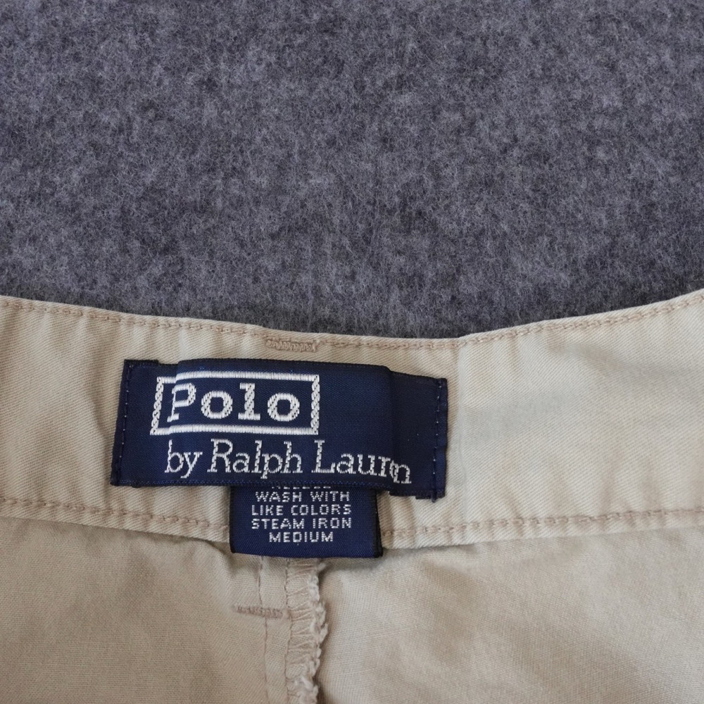 Polo Ralph Lauren Mens Pleated Chino Pants Khaki Tan 100% Cotton 35 x 35 - Picture 3 of 12